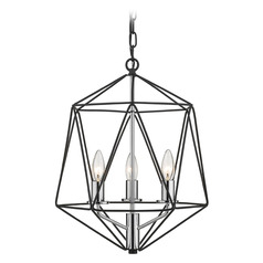 Geo Matte Black & Chrome Chandelier by Z-Lite