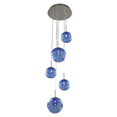 Meteor Chrome Multi-Light Pendant by Kalco Lighting