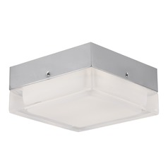Modern Chrome LED Flush Mount with Frosted Shade 3000K 422LM by Kuzco Lighting