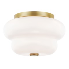 Hazel Aged Brass Flush Mount by Mitzi by Hudson Valley