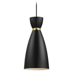 Carillon Black & Satin Brass Mini Pendant by Maxim Lighting