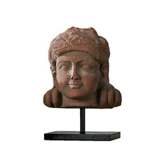 Mathura Head on Stand in Brick Red & Black by Currey & Company