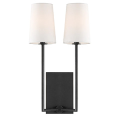 Lena 18-Inch Double Wall Sconce in Black by Crystorama Lighting
