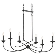 Calligraphy Old Black 6-Light Chandelier by Quoizel Lighting
