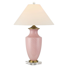 Currey and Company Lucy Pink & Clear Table Lamp with Empire Shade