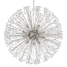 Dunkirk 40-Inch Crystal Pendant in Nickel by Hudson Valley Lighting