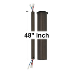 48-Inch Minimalist Downrod in Aged Pewter by Visual Comfort & Co Fans