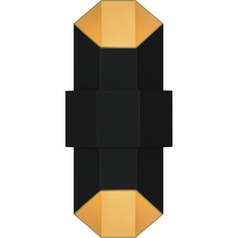 Chasm Matte Black Gold LED Outdoor Wall Light by Quoizel Lighting