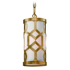 Crystorama Lighting Jennings Aged Brass Mini-Pendant Light with Cylindrical Shade