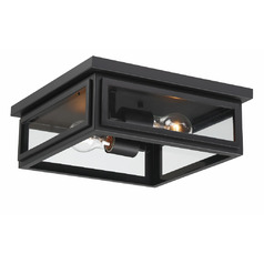 Byron 12.75-Inch Outdoor Flush Mount in Black by Crystorama Lighting