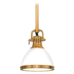 Randolph Mini Pendant in Aged Brass by Hudson Valley Lighting