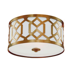 Crystorama Lighting Jennings Aged Brass Flushmount Light