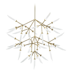 Spur Grande 2700K LED Chandelier in Aged Brass by VC Modern