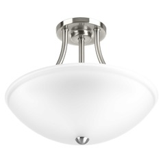 Gather LED Brushed Nickel LED Semi-Flush Mount by Progress Lighting