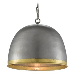 Matute Pendant in Pewter/Polished Brass by Currey & Company