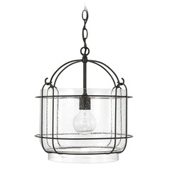 Harmon 14.25-Inch Matte Black Pendant by HomePlace by Capital Lighting