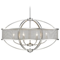 Colson Pewter Pendant with Oval Shade by Golden Lighting