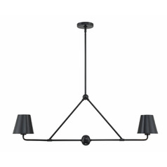 Xavier 2-Light Linear Chandelier in Black by Crystorama Lighting