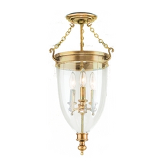 Hanover Semi-Flush Mount in Aged Brass by Hudson Valley Lighting