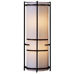 Modern Sconce Wall Light with Beige / Cream Glass in Bronze Finish