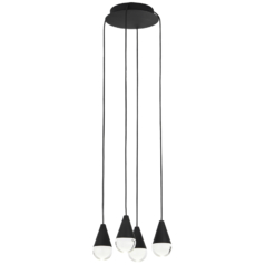 Cupola 4-Light LED Chandelier in Black by Visual Comfort Modern
