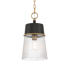 Stamford Mini Pendant in Legacy Brass & Matte Black by Minka Lavery