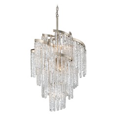 Mont Blanc Modern Silver Leaf Chandelier by Corbett Lighting