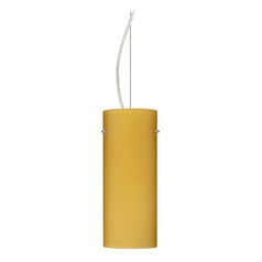 Besa Lighting Stilo Satin Nickel LED Pendant Light with Cylindrical Shade