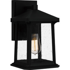 Satterfield Matte Black Outdoor Wall Light by Quoizel Lighting