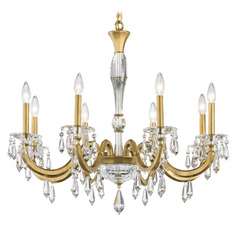 Schonbek Worldwide Lighting Napoli Heirloom Gold Crystal Chandelier
