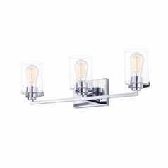 Cilindro 3-Light Bath Bar in Chrome by Evolv by Justice Design Group