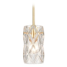 Elk Lighting Jenning Parisian Gold Leaf Mini-Pendant Light with Cylindrical Shade