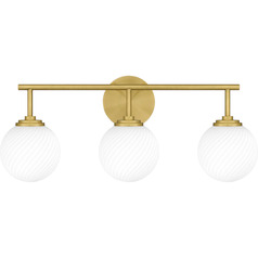 Eloise Aged Brass Bathroom Light by Quoizel Lighting