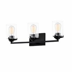 Cilindro 3-Light Bath Bar in Black by Evolv by Justice Design Group