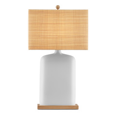 Currey and Company Musing White & Natural Table Lamp with Rectangle Shade