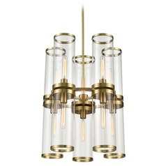 Revolve II Natural Brass Chandelier by Alora Lighting