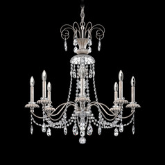 Helenia Antique Silver Crystal Chandelier by Schonbek Lighting