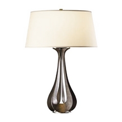 Forged Iron Table Lamp with Drum Shade