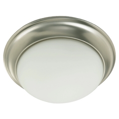 14-Inch Flush Mount in Satin Nickel with White Glass by Quorum Lighting