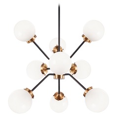 Maru Aged Gold Chandelier by Matteo Lighting