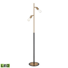 Elk Lighting Kelston Matte Black & Aged Brass LED Floor Lamp