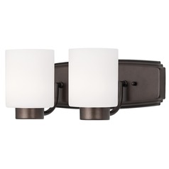 Modern Bathroom Light in Bronze Finish with Cylinder Glass 