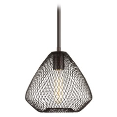 Mesh Antique Bronze Mini Pendant by Progress Lighting