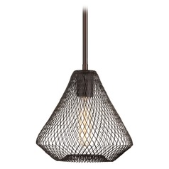 Mesh Antique Bronze Mini Pendant by Progress Lighting