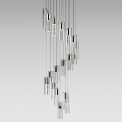 Modern Chrome LED Multi-Light Pendant 3000K 10800LM by Kuzco Lighting