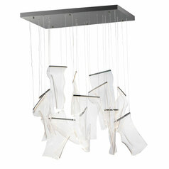 Rinkle 13-Light LED Linear Pendant in Brushed Gunmetal by ET2 Lighting