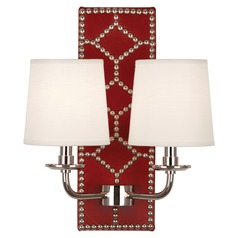 Williamsburg Lightfoot Wall Sconce with Fondine Fabric Shades by Robert Abbey
