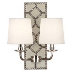 Williamsburg Lightfoot Wall Sconce with Fondine Fabric Shades by Robert Abbey