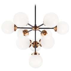 Maru Aged Gold Chandelier by Matteo Lighting
