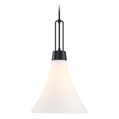 Designers Fountain Evergreen Oasis Matte Black Pendant Light with Bell Shade